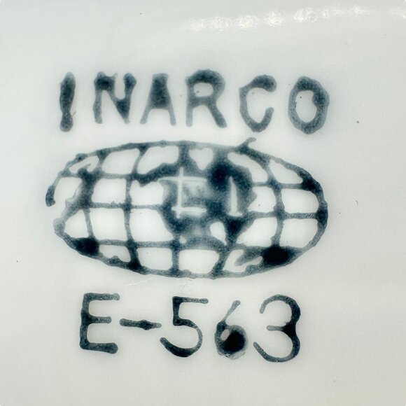 Vtg Inarco E-563 Porcelain Violet Floral Cup Saucer Figurine Flowers Gold Accent - Picture 4 of 10